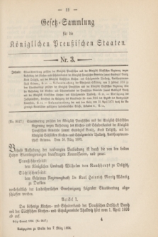 Gesetz-Sammlung für die Königlichen Preußischen Staaten. 1894, Nr. 3 (7 März)