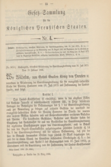 Gesetz-Sammlung für die Königlichen Preußischen Staaten. 1894, Nr. 4 (15 März)