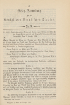 Gesetz-Sammlung für die Königlichen Preußischen Staaten. 1894, Nr. 9 (30 April)