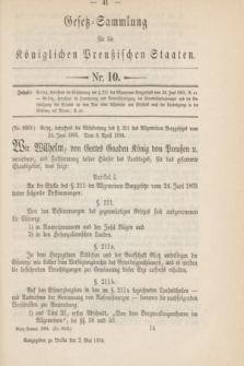Gesetz-Sammlung für die Königlichen Preußischen Staaten. 1894, Nr. 10 (2 Mai)
