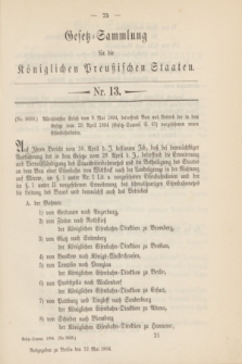 Gesetz-Sammlung für die Königlichen Preußischen Staaten. 1894, Nr. 13 (12 Mai)