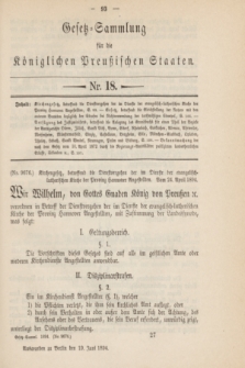 Gesetz-Sammlung für die Königlichen Preußischen Staaten. 1894, Nr. 18 (19 Juni)