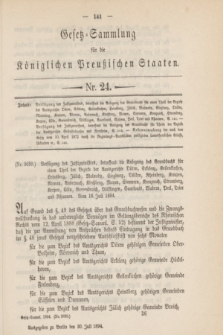 Gesetz-Sammlung für die Königlichen Preußischen Staaten. 1894, Nr. 24 (30 Juli)