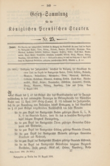 Gesetz-Sammlung für die Königlichen Preußischen Staaten. 1894, Nr. 25 (30 August)