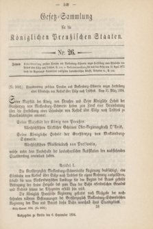 Gesetz-Sammlung für die Königlichen Preußischen Staaten. 1894, Nr. 26 (6 September)