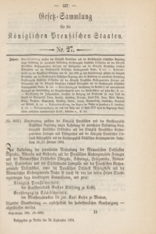 Gesetz-Sammlung für die Königlichen Preußischen Staaten. 1894, Nr. 27 (24 September)