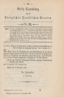 Gesetz-Sammlung für die Königlichen Preußischen Staaten. 1894, Nr. 32 (29 November)