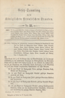 Gesetz-Sammlung für die Königlichen Preußischen Staaten. 1894, Nr. 33 (27 Dezember)
