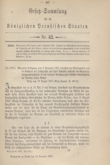 Gesetz-Sammlung für die Königlichen Preußischen Staaten. 1895, Nr. 42 (14 November)