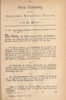 Gesetz-Sammlung für die Königlichen Preußischen Staaten. 1875, Nr. 29 (19 Juli)