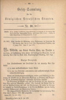 Gesetz-Sammlung für die Königlichen Preußischen Staaten. 1875, Nr. 30 (21 Juli)