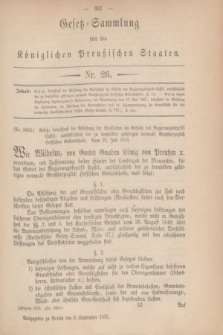 Gesetz-Sammlung für die Königlichen Preußischen Staaten. 1876, Nr. 26 (6 September)