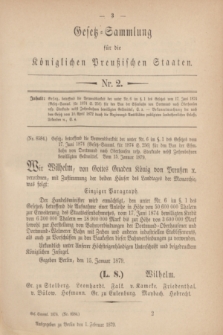 Gesetz-Sammlung für die Königlichen Preußischen Staaten. 1879, Nr. 2 (1 Februar)