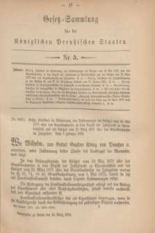 Gesetz-Sammlung für die Königlichen Preußischen Staaten. 1879, Nr. 5 (14 März)