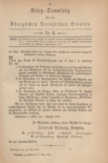 Gesetz-Sammlung für die Königlichen Preußischen Staaten. 1879, Nr. 6 (17 März)