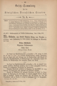 Gesetz-Sammlung für die Königlichen Preußischen Staaten. 1879, Nr. 9 (28 März)