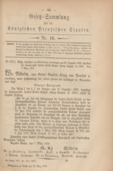 Gesetz-Sammlung für die Königlichen Preußischen Staaten. 1879, Nr. 10 (28 März)