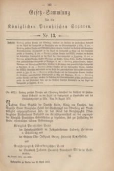 Gesetz-Sammlung für die Königlichen Preußischen Staaten. 1879, Nr. 13 (22 April)