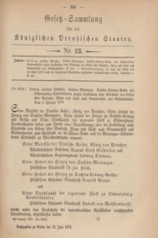 Gesetz-Sammlung für die Königlichen Preußischen Staaten. 1879, Nr. 23 (12 Juni)
