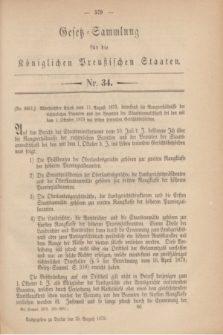 Gesetz-Sammlung für die Königlichen Preußischen Staaten. 1879, Nr. 34 (25 August)