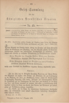 Gesetz-Sammlung für die Königlichen Preußischen Staaten. 1879, Nr. 45 (9 Dezember)