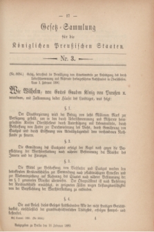 Gesetz-Sammlung für die Königlichen Preußischen Staaten. 1880, Nr. 3 (10 Februar)