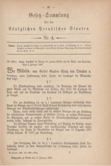 Gesetz-Sammlung für die Königlichen Preußischen Staaten. 1880, Nr. 4 (15 Februar)