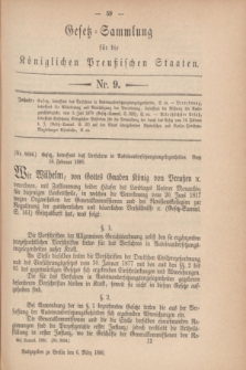 Gesetz-Sammlung für die Königlichen Preußischen Staaten. 1880, Nr. 9 (6 März)