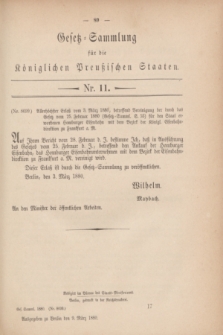 Gesetz-Sammlung für die Königlichen Preußischen Staaten. 1880, Nr. 11 (9 März)