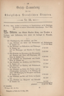 Gesetz-Sammlung für die Königlichen Preußischen Staaten. 1880, Nr. 15 (19 März)