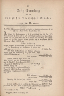 Gesetz-Sammlung für die Königlichen Preußischen Staaten. 1880, Nr. 17 (28 März)