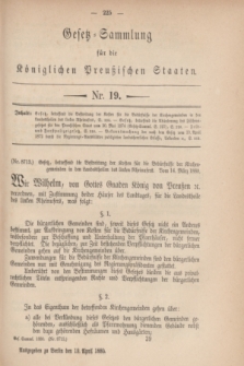 Gesetz-Sammlung für die Königlichen Preußischen Staaten. 1880, Nr. 19 (19 April)