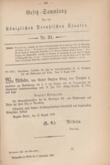 Gesetz-Sammlung für die Königlichen Preußischen Staaten. 1880, Nr. 31 (8 September)