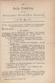 Gesetz-Sammlung für die Königlichen Preußischen Staaten. 1880, Nr. 38 (22 Dezember)