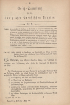 Gesetz-Sammlung für die Königlichen Preußischen Staaten. 1881, Nr. 5 (7 März)