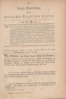 Gesetz-Sammlung für die Königlichen Preußischen Staaten. 1881, Nr. 21 (16 August)