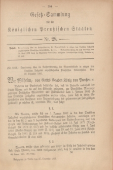Gesetz-Sammlung für die Königlichen Preußischen Staaten. 1881, Nr. 28 (27 Dezember)