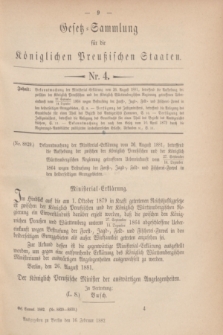 Gesetz-Sammlung für die Königlichen Preußischen Staaten. 1882, Nr. 4 (16 Februar)