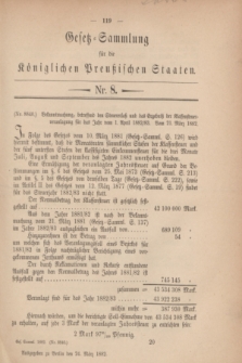 Gesetz-Sammlung für die Königlichen Preußischen Staaten. 1882, Nr. 8 (24 März)