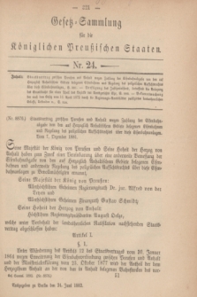 Gesetz-Sammlung für die Königlichen Preußischen Staaten. 1882, Nr. 24 (24 Juni)