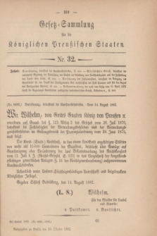 Gesetz-Sammlung für die Königlichen Preußischen Staaten. 1882, Nr. 32 (16 Oktober)
