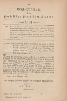 Gesetz-Sammlung für die Königlichen Preußischen Staaten. 1882, Nr. 34 (10 November)