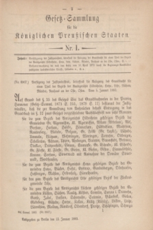 Gesetz-Sammlung für die Königlichen Preußischen Staaten. 1883, Nr. 1 (15 Januar)