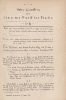Gesetz-Sammlung für die Königlichen Preußischen Staaten. 1883, Nr. 2 (24 Januar)