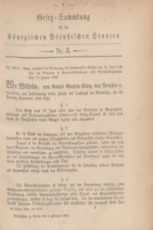 Gesetz-Sammlung für die Königlichen Preußischen Staaten. 1883, Nr. 3 (2 Februar)