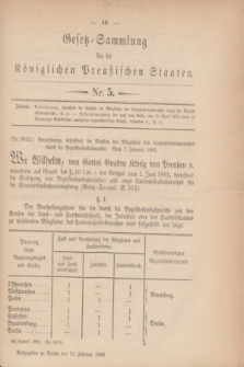 Gesetz-Sammlung für die Königlichen Preußischen Staaten. 1883, Nr. 5 (21 Februar)