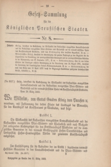 Gesetz-Sammlung für die Königlichen Preußischen Staaten. 1883, Nr. 8 (31 März)