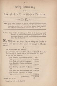 Gesetz-Sammlung für die Königlichen Preußischen Staaten. 1883, Nr. 15 (28 Mai)