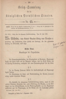 Gesetz-Sammlung für die Königlichen Preußischen Staaten. 1883, Nr. 25 (1 September)