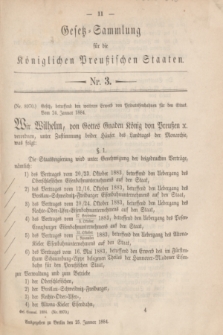 Gesetz-Sammlung für die Königlichen Preußischen Staaten. 1884, Nr. 3 (25 Januar)
